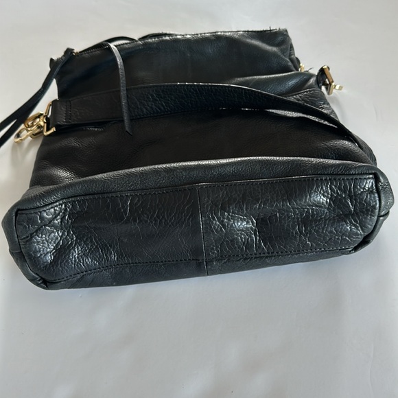 Margot New York Mickey black leather 3 compartment crossbody bag purse - Picture 9 of 12